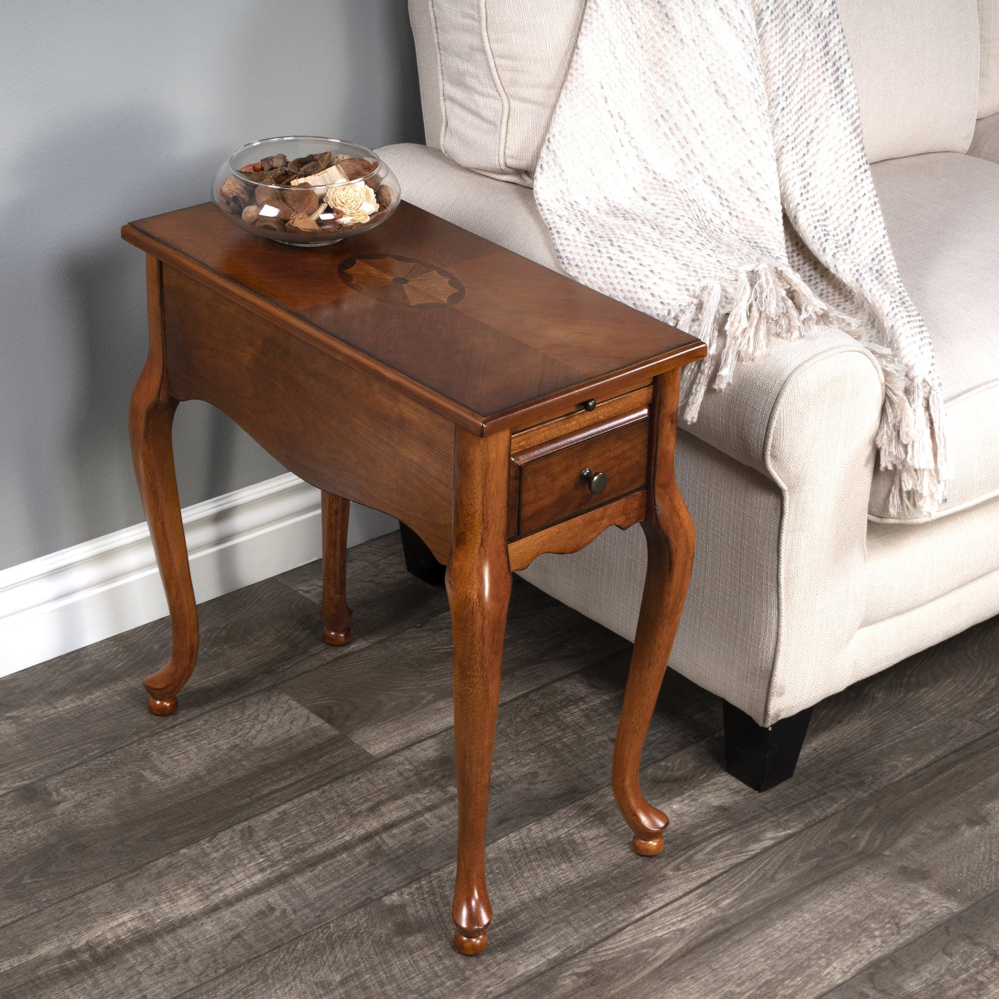 Croydon Plantation Cherry Chairside Table by Butler Specialty Company. Made from rubberwood solids, mdf, cherry, maple, walnut veneers in a traditional style.