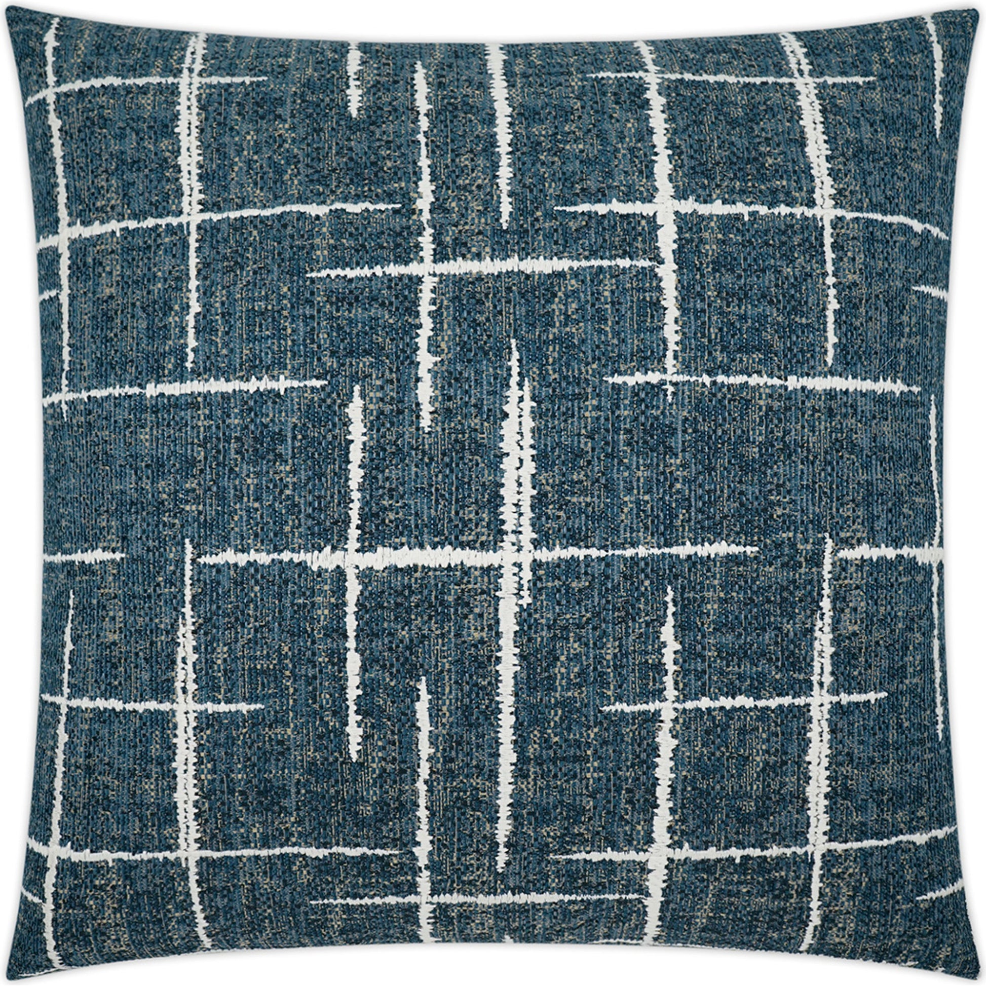 Definition Pillow by DV Kap Home in blue. Made from 78% polyester, 22% poly chenille in a modern style.