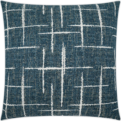 Definition Pillow by DV Kap Home in blue. Made from 78% polyester, 22% poly chenille in a modern style.