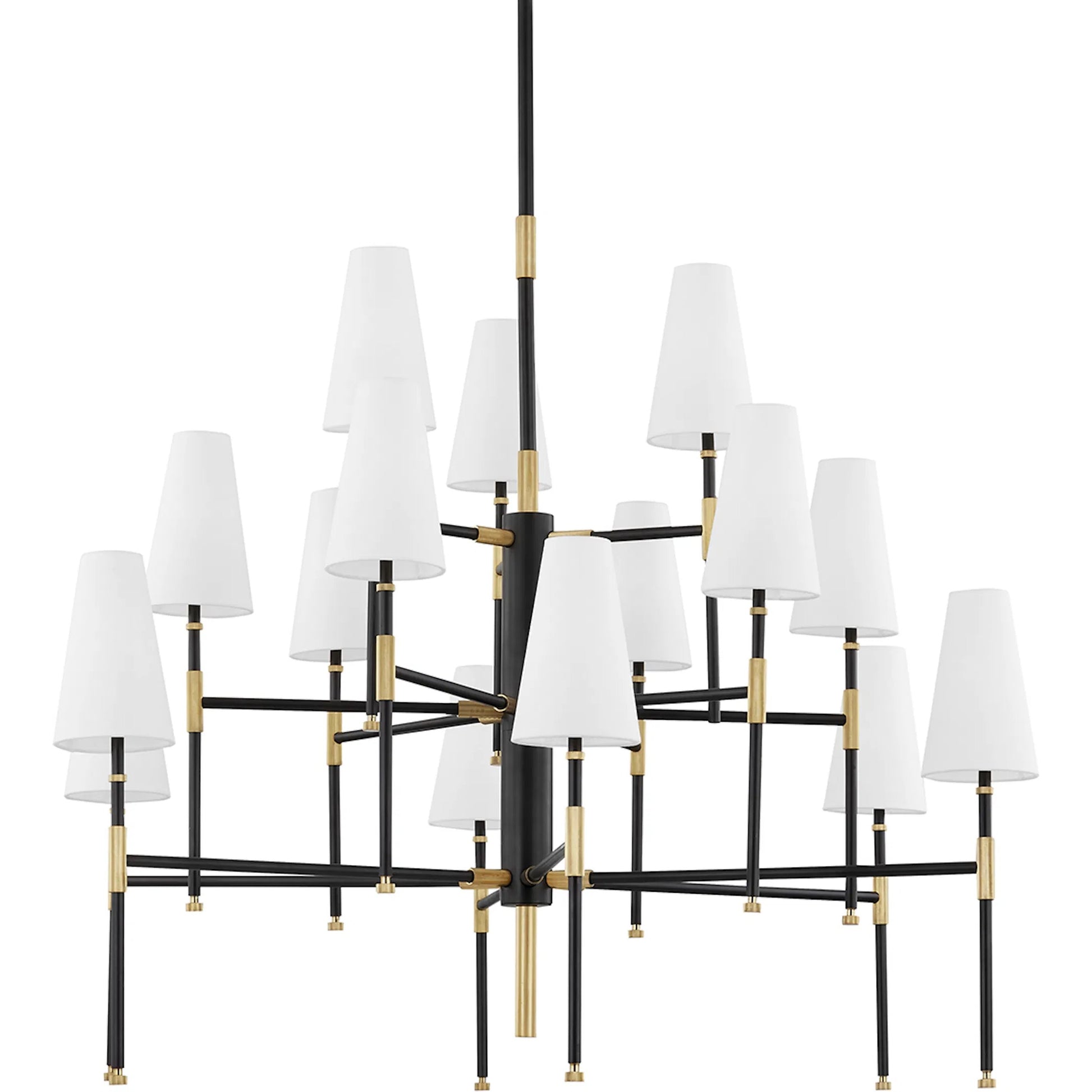 Bowery 15 Light Chandelier by Hudson Valley in aged old bronze. Made from steel in a modern style.