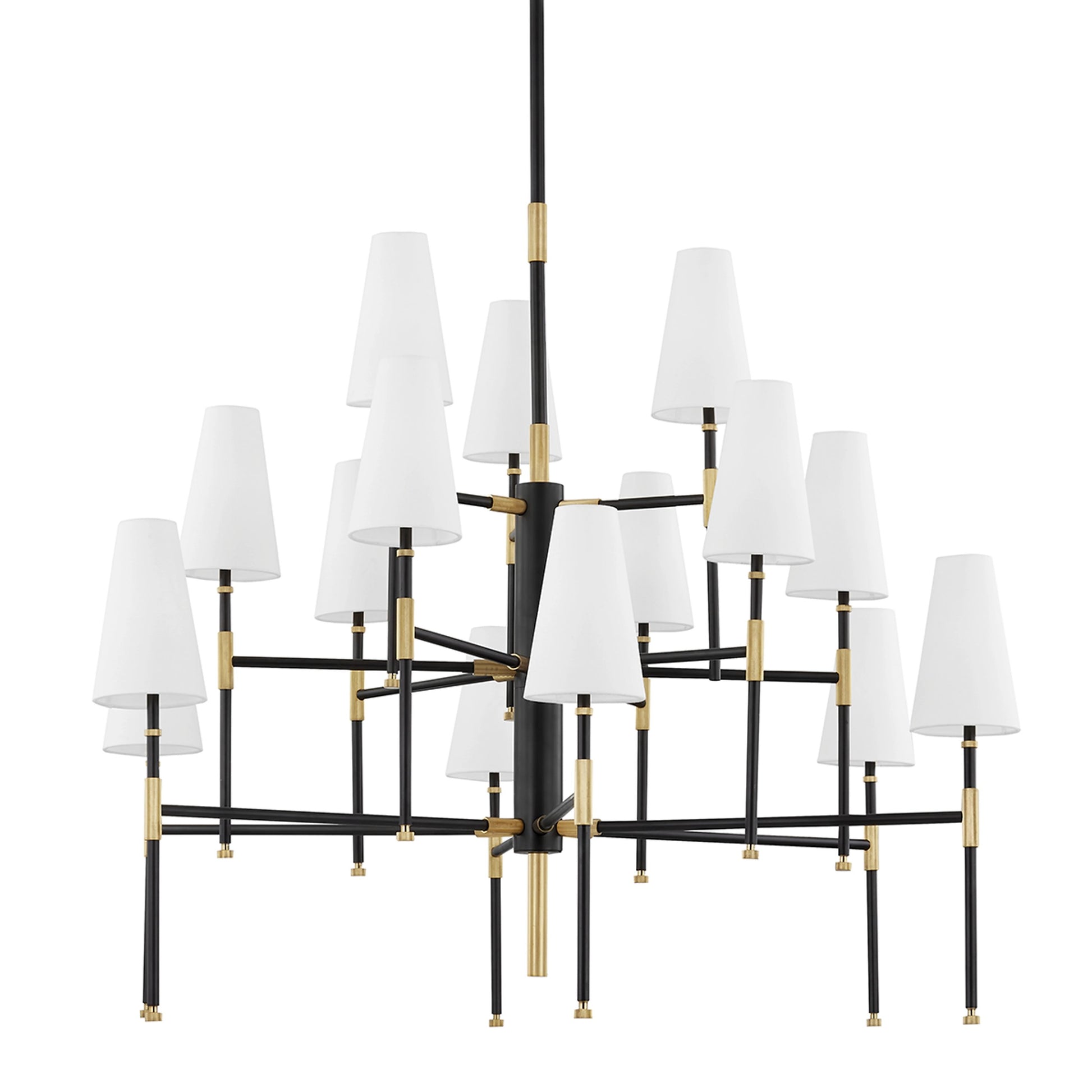 Bowery 15 Light Chandelier by Hudson Valley in aged old bronze. Made from steel in a modern style.