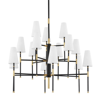 Bowery 15 Light Chandelier by Hudson Valley in aged old bronze. Made from steel in a modern style.