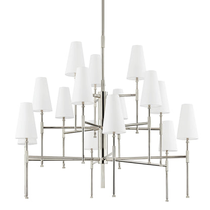 Bowery 15 Light Chandelier by Hudson Valley in aged old bronze. Made from steel in a modern style.