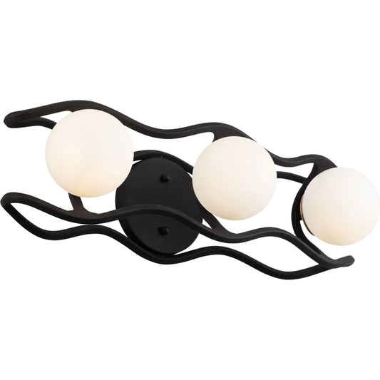 Betty Vanity Light by Varaluz in carbon/french gold. Made from unique in a modern style.