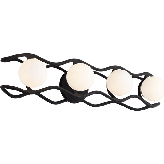 Betty Vanity Light by Varaluz in carbon/french gold. Made from unique in a modern style.
