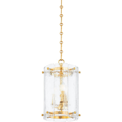 Rio Lantern by Corbett in vintage polished brass. Made from steel in a traditional style.