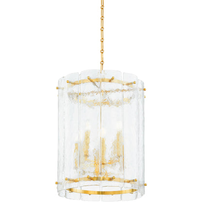Rio Lantern by Corbett in vintage polished brass. Made from steel in a traditional style.