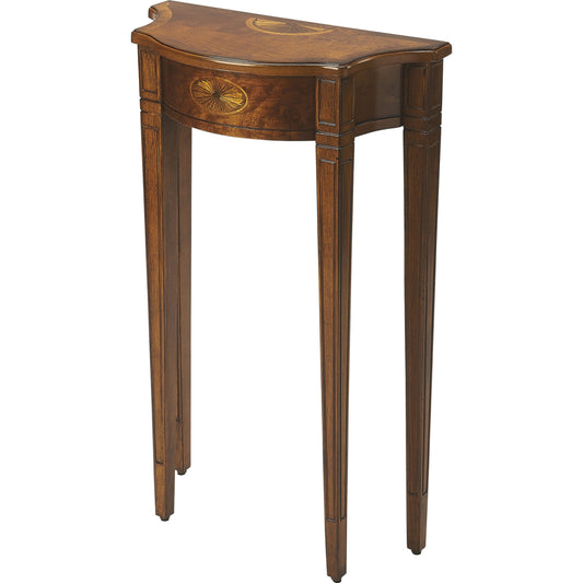 Chester Olive Ash Burl Console Table by Butler Specialty Company in medium brown and olive ash burl. Made from rubberwood solids, mdf, resin, cherry, maple, walnut veneers in a traditional style.