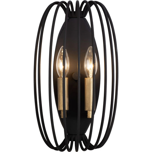 Nico Sconce by Varaluz in carbon black/havana gold. Made from unique in a modern style.