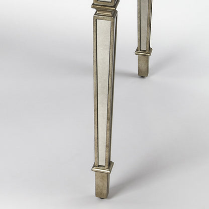 Celeste Mirrored Game Table by Butler Specialty Company in silver and mirror. Made from poplar hardwood solids, mdf in a traditional style.