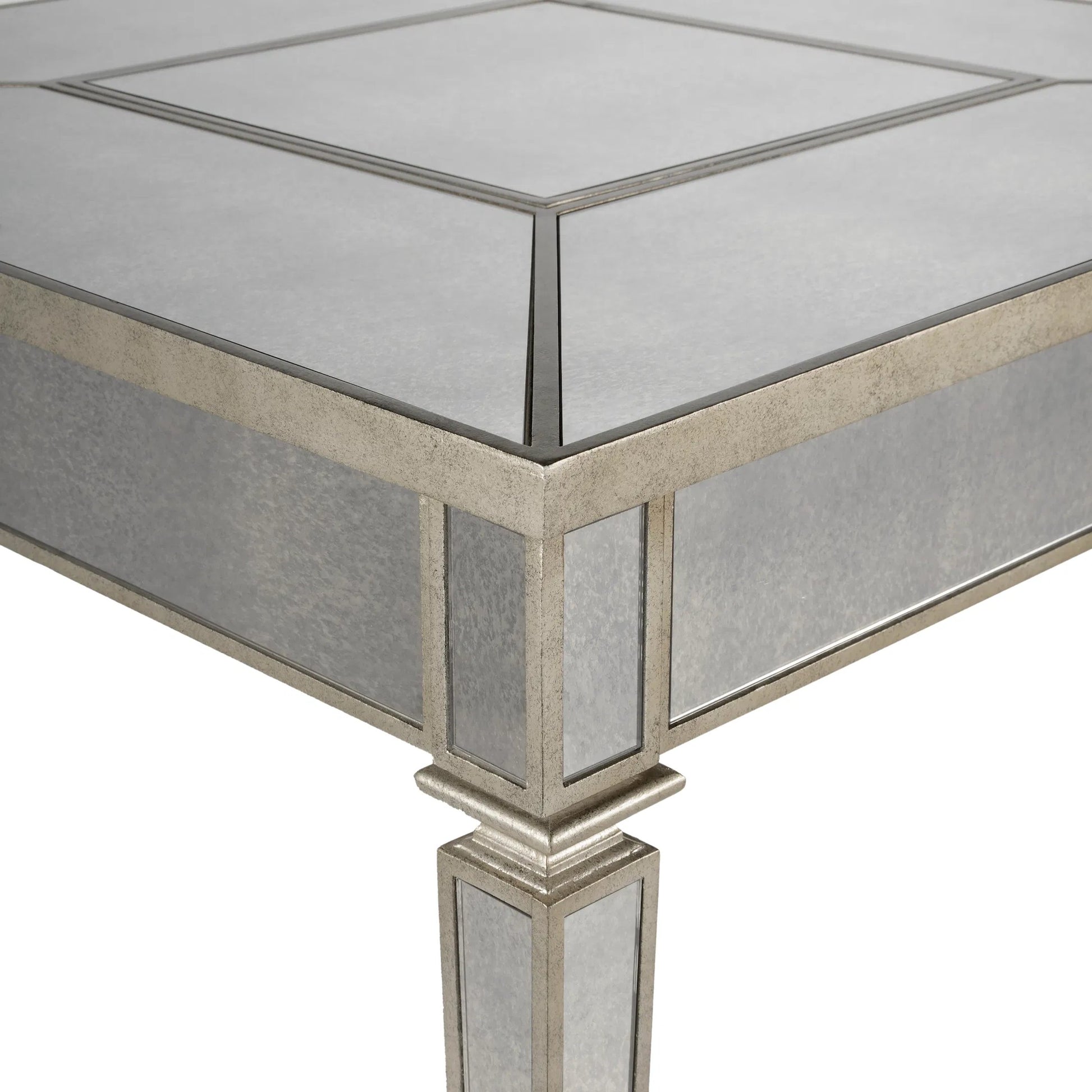 Celeste Mirrored Game Table by Butler Specialty Company in silver and mirror. Made from poplar hardwood solids, mdf in a traditional style.