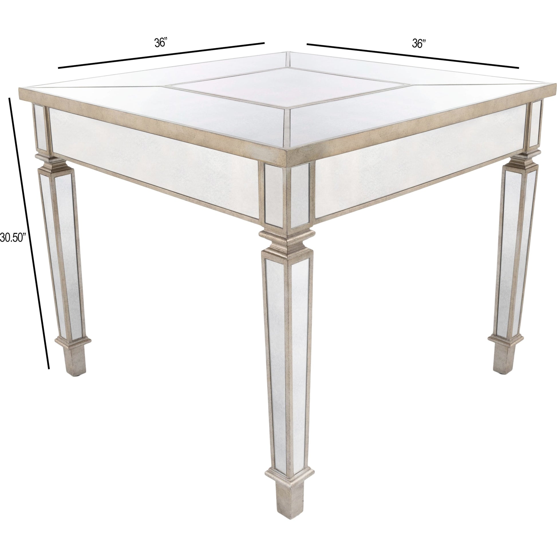 Celeste Mirrored Game Table by Butler Specialty Company in silver and mirror. Made from poplar hardwood solids, mdf in a traditional style.