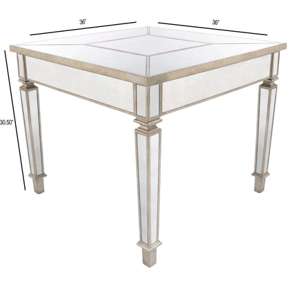 Celeste Mirrored Game Table by Butler Specialty Company in silver and mirror. Made from poplar hardwood solids, mdf in a traditional style.