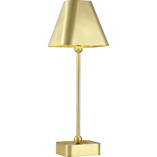 Gadabout Cordless Table Lamp by Currey and Company in polished brass. Made from metal in a unique style.