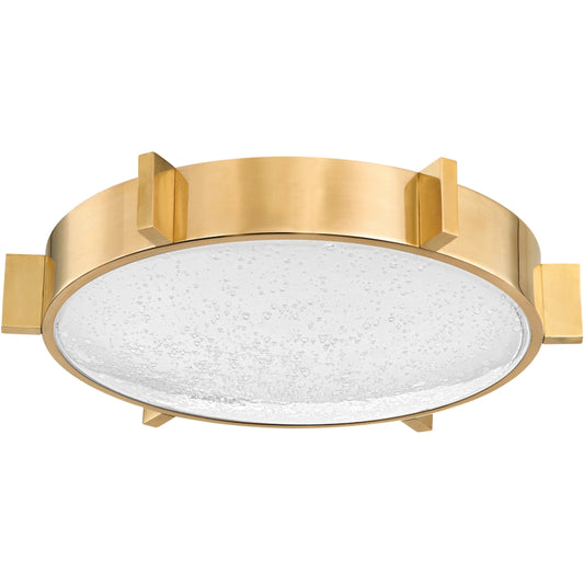 Ansonia Flush Mount by Corbett in vintage brass. Made from steel, brass in a unique style.