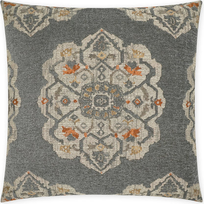 Gathering Pillow by DV Kap Home in grey. Made from 70% polyester, 30% polyester chenille in a traditional style.