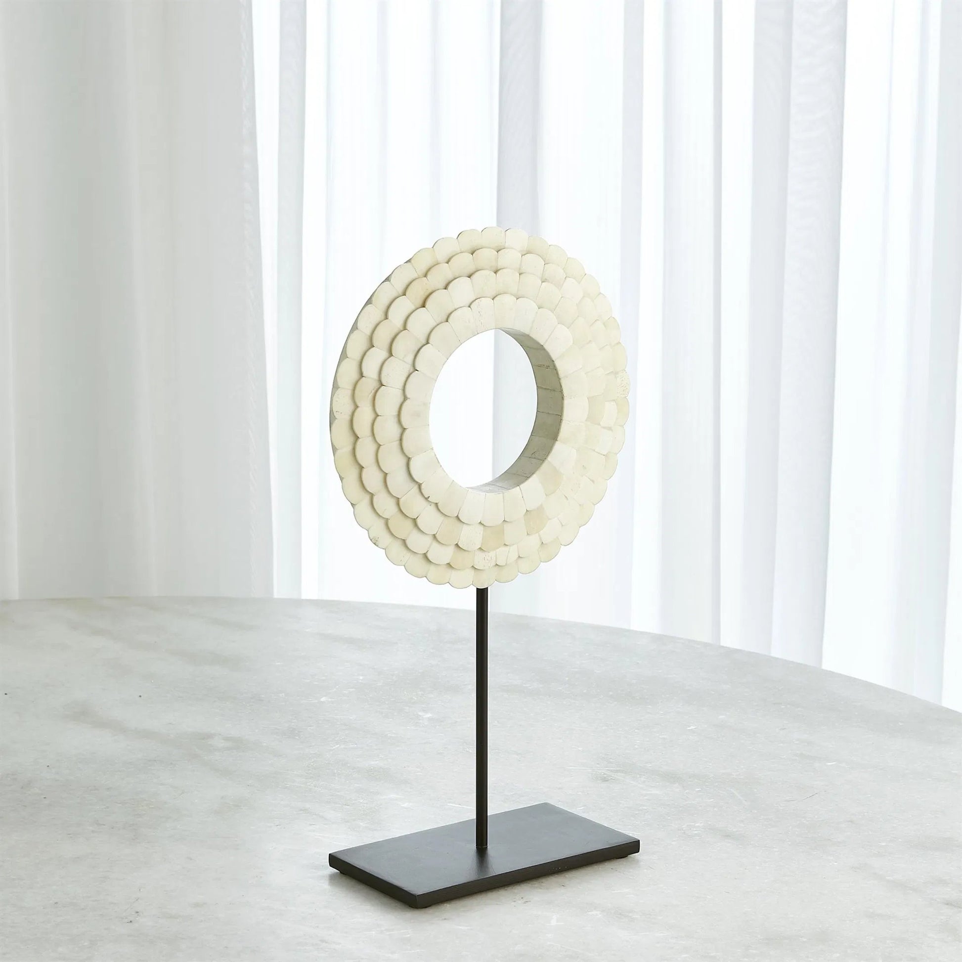 Four Layer Horn Scalloped Mounted Ring by Global Views. Made from unique in a modern style.