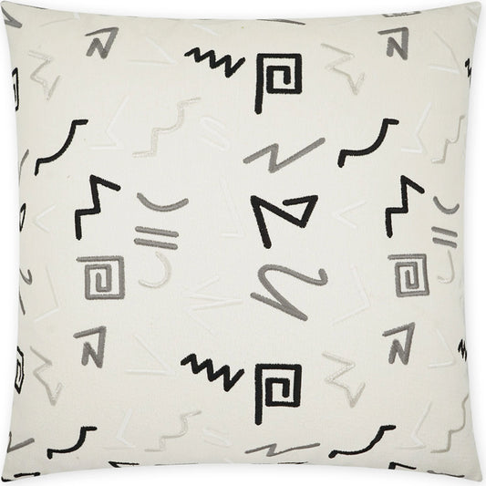 Staccato Throw Pillow by DV Kap Home in white. Made from 68% cotton, 32% polyester / embroidery: 100% rayon in a modern style.