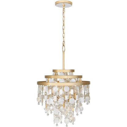 Kalani Chandelier by Varaluz in french gold. Made from unique in a traditional style.