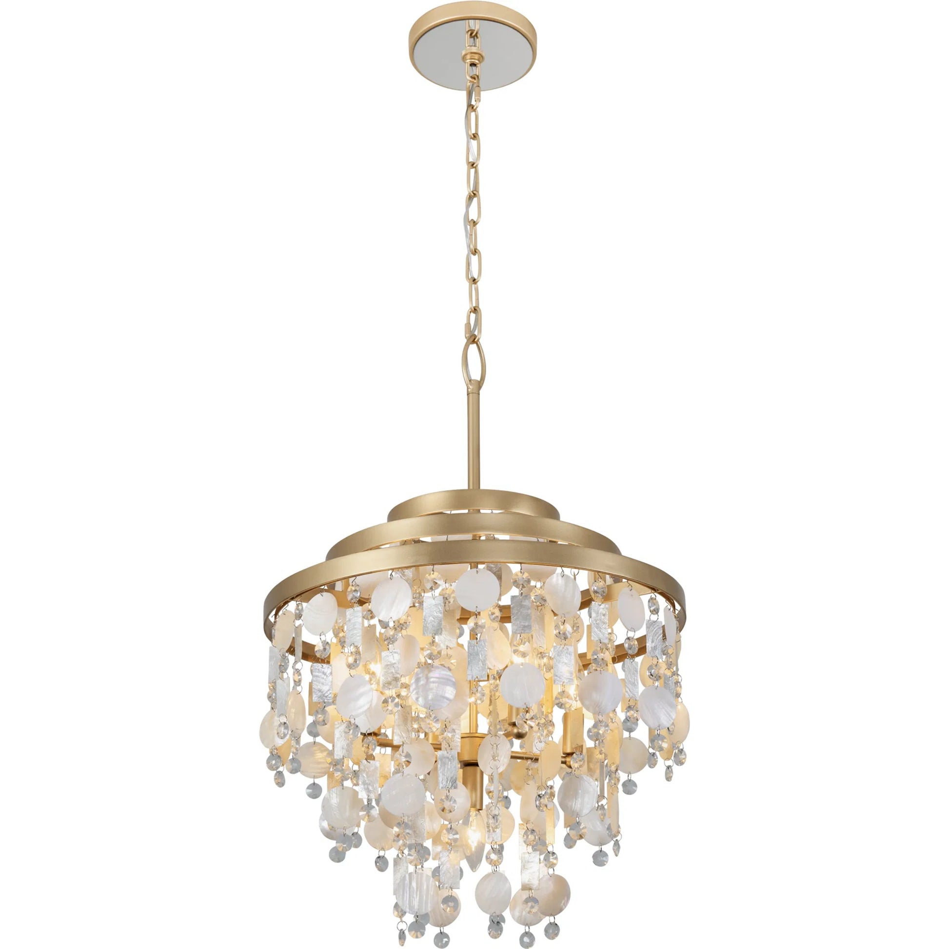 Kalani Chandelier by Varaluz in french gold. Made from unique in a traditional style.