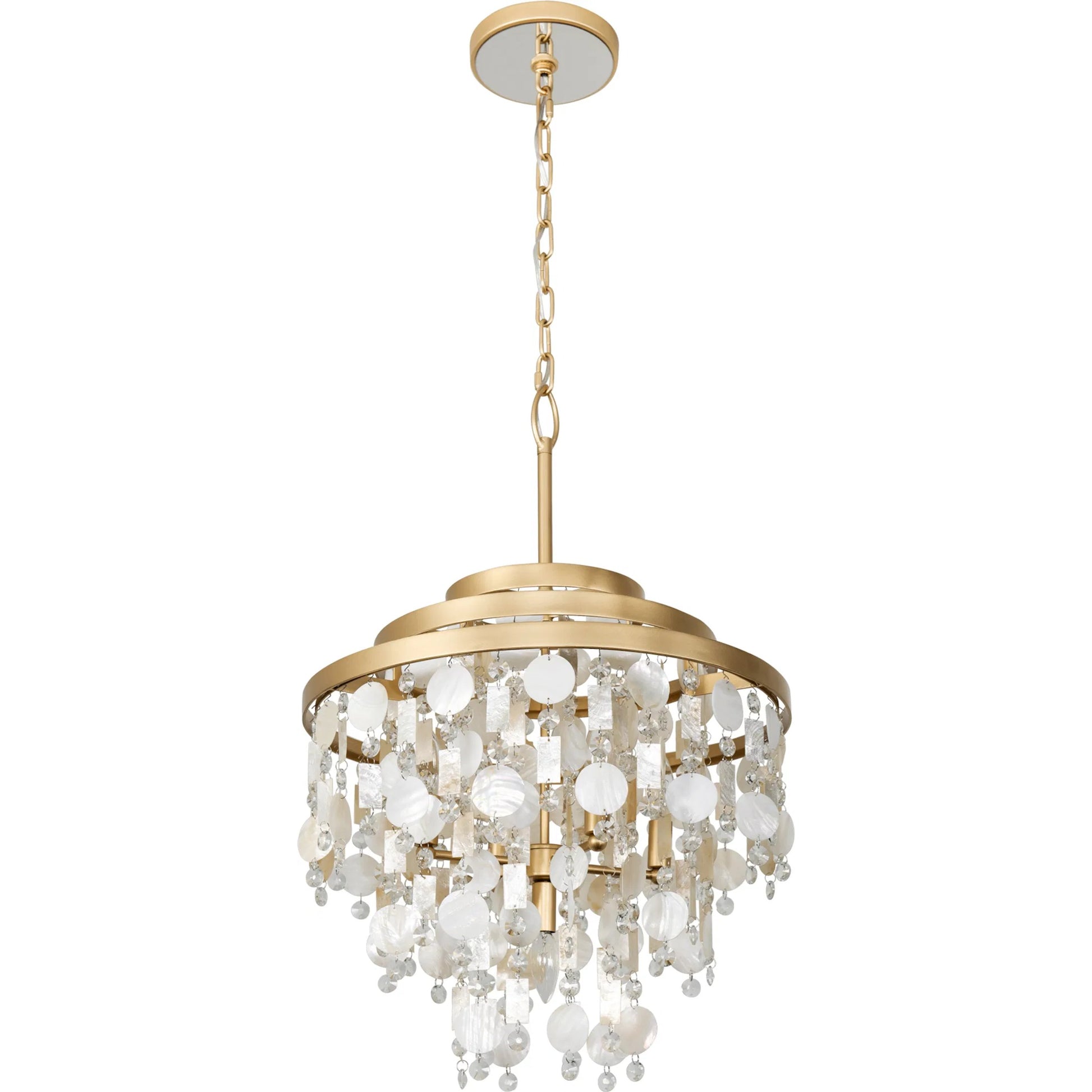 Kalani Chandelier by Varaluz in french gold. Made from unique in a traditional style.