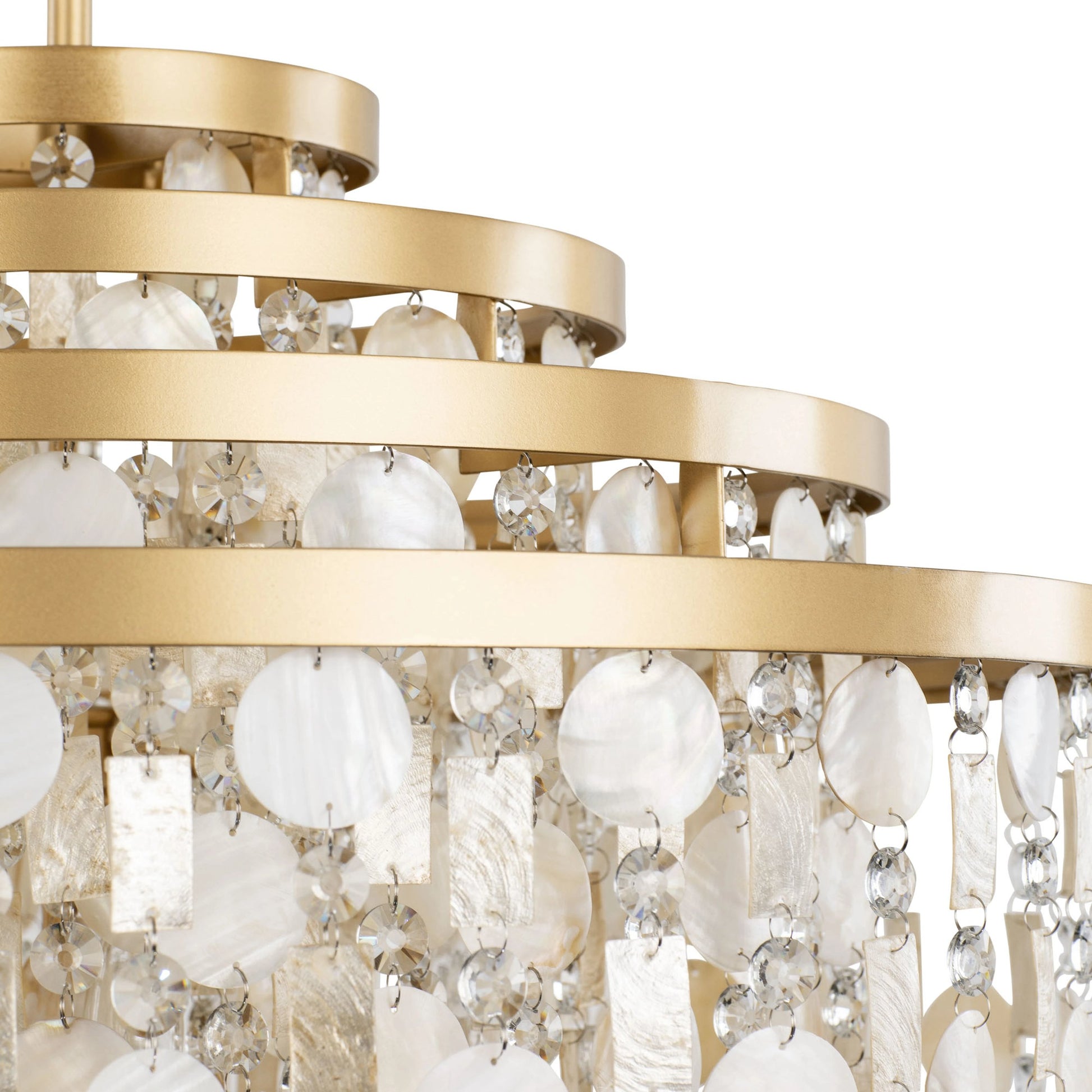 Kalani Chandelier by Varaluz in french gold. Made from unique in a traditional style.