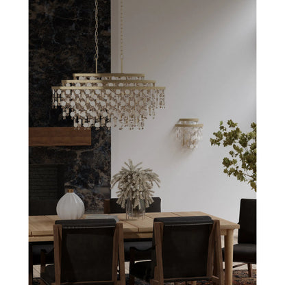 Kalani Linear Pendant by Varaluz in french gold. Made from unique in a traditional style.