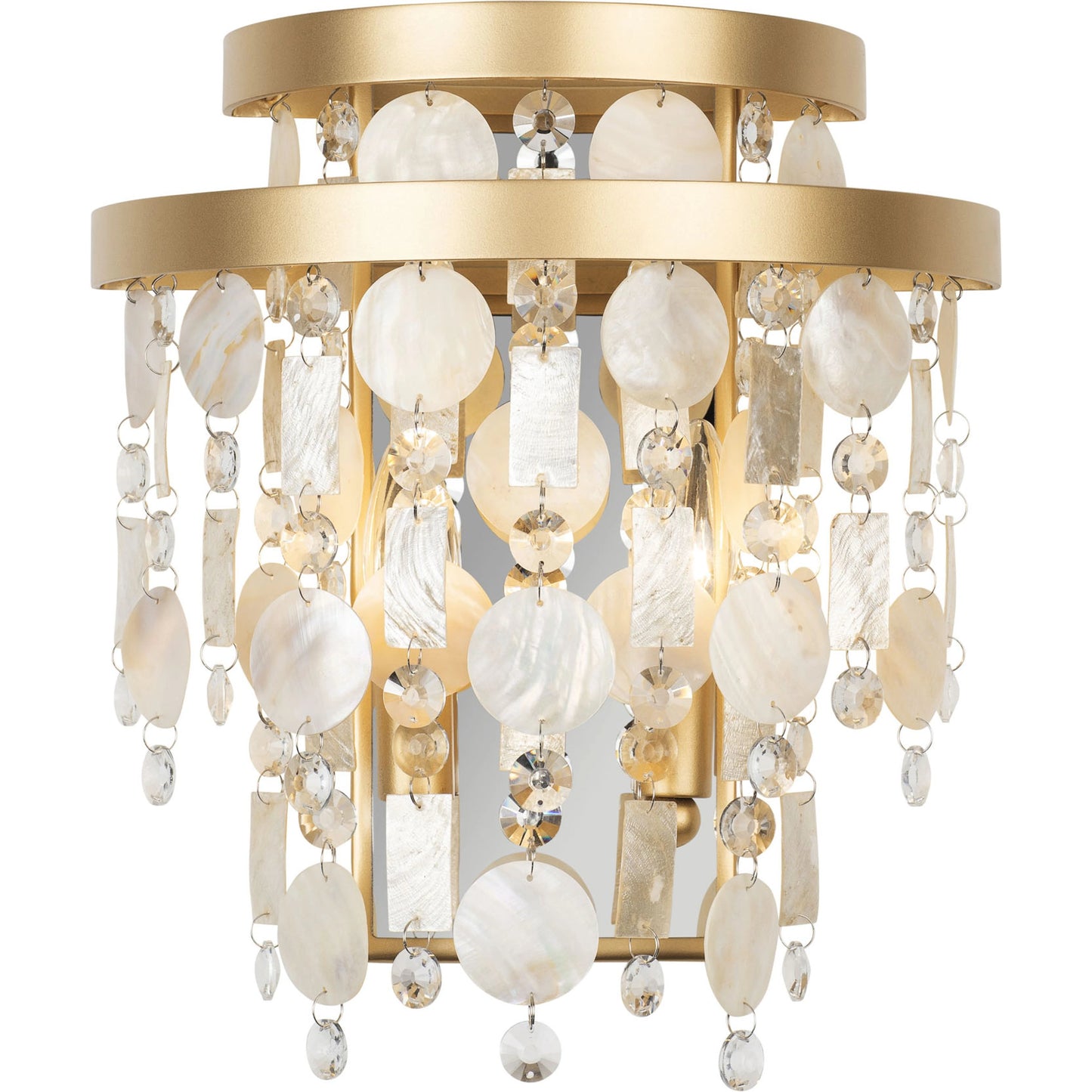 002 SI-1991428 | Additional Silo | Kalani Sconce by Varaluz in french gold. Made from unique in a traditional style.