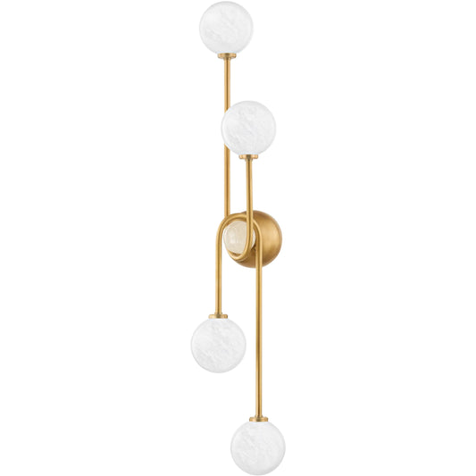 Astro Wall Sconce by Corbett in vintage brass. Made from brass in a unique style.