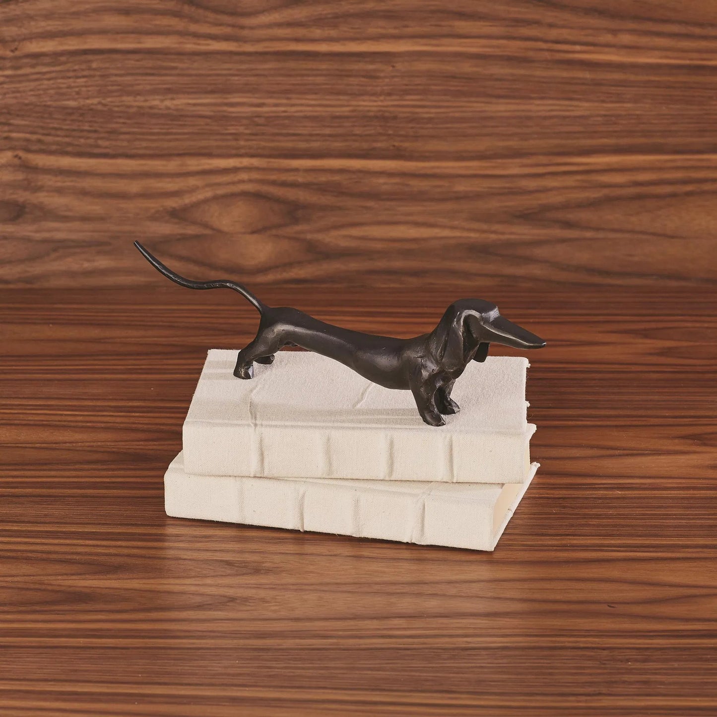 003 SR-701072 | Lifestyle | Dachshund Hound Sculpture by Global Views in bronze. Made from cast iron in a eclectic & global style.