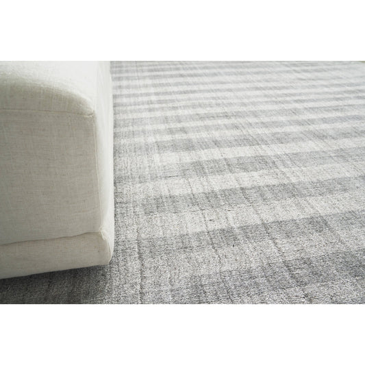 Robin Stripe Rug - Gray by Exquisite Rugs in gray. Made from bamboo silk, cotton in a unique style.