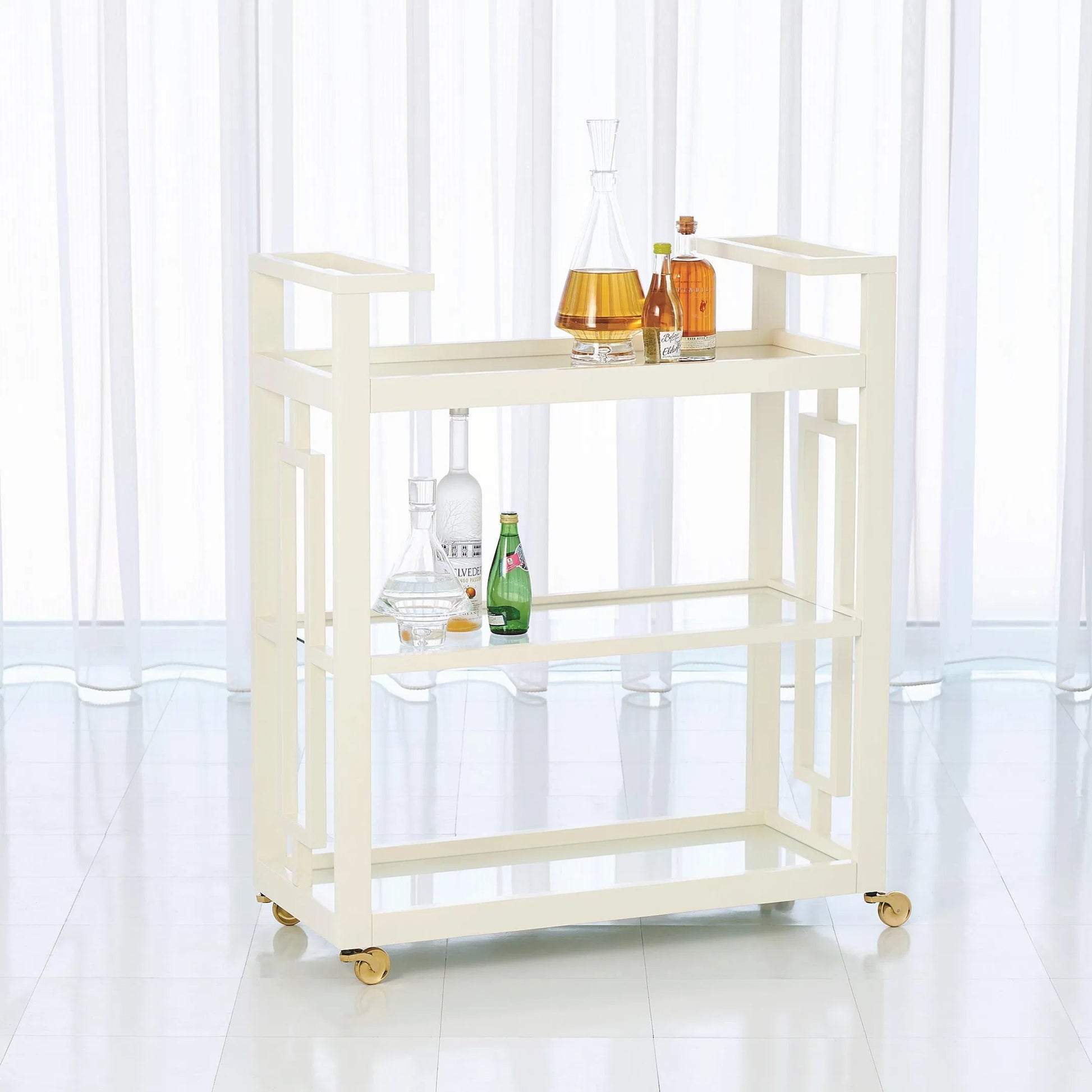 Grid Block Bar Cart by Global Views. Made from unique in a transitional style.