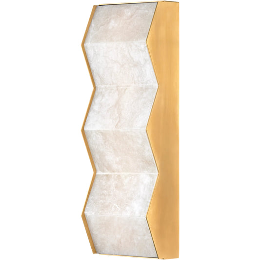 Tanzanite Wall Sconce by Corbett in vintage brass. Made from brass in a unique style.