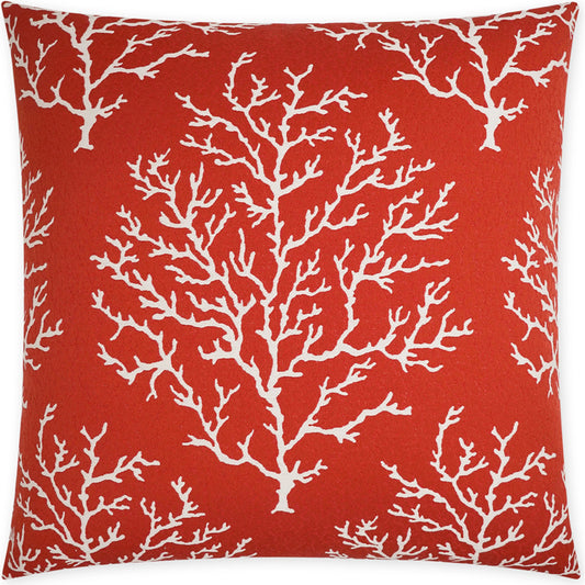 Coral Craze Pillow by DV Kap Home in red. Made from 70% cotton, 30% polyester in a coastal style.