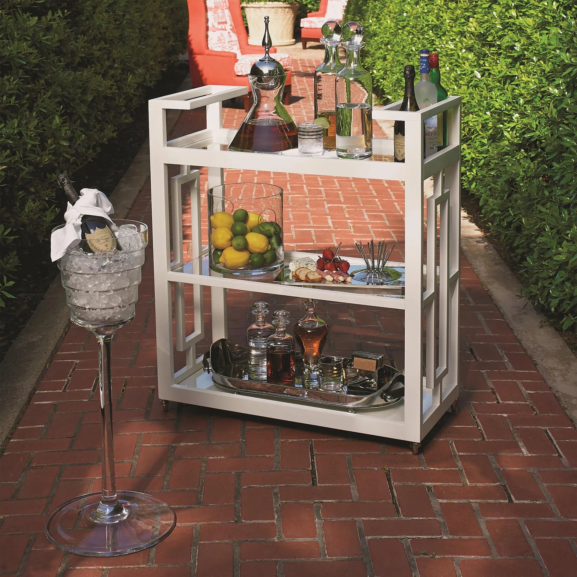 Grid Block Bar Cart by Global Views. Made from unique in a transitional style.