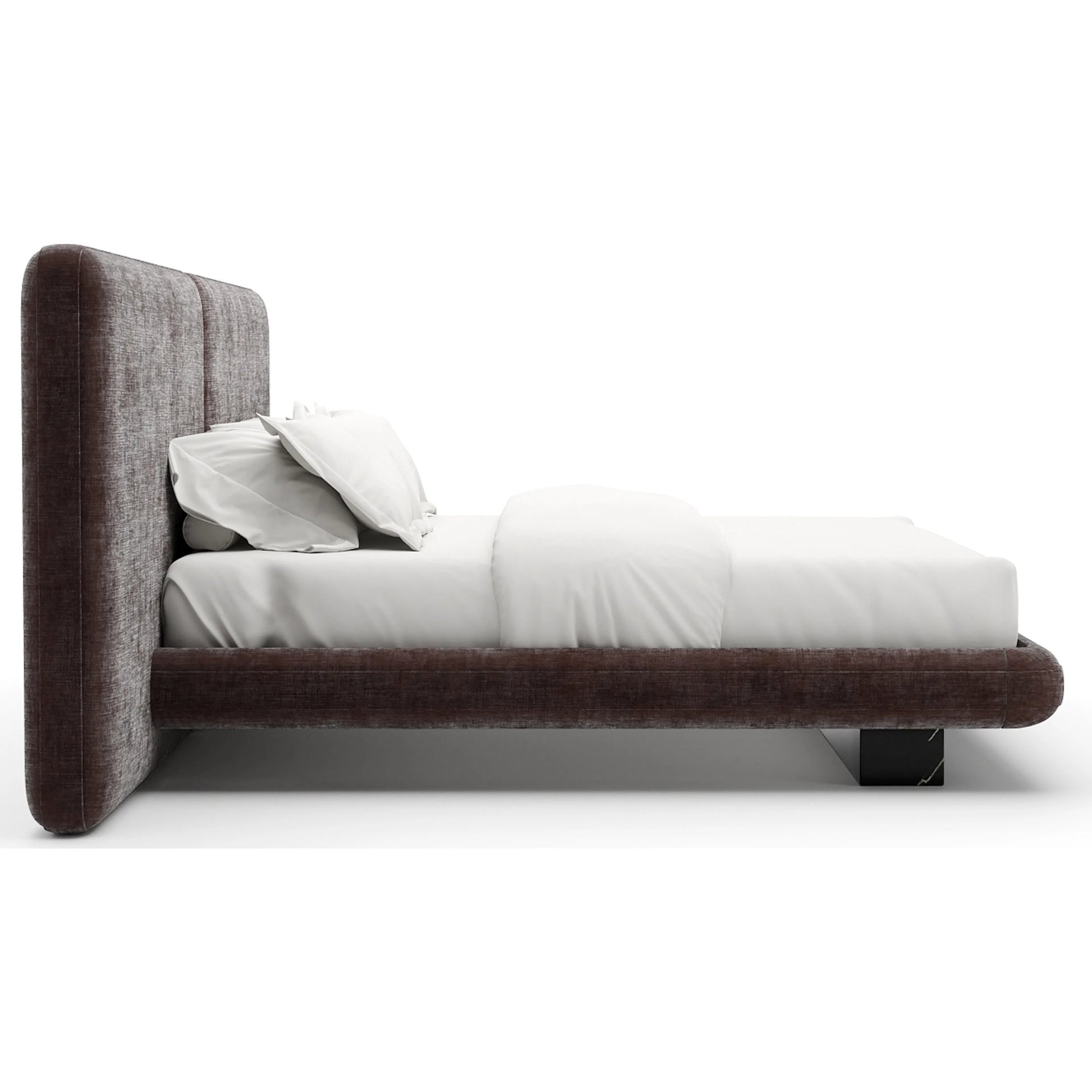 Overlap Upholstered 2 Panel Bed by Caracole. Made from stone in a transitional style.