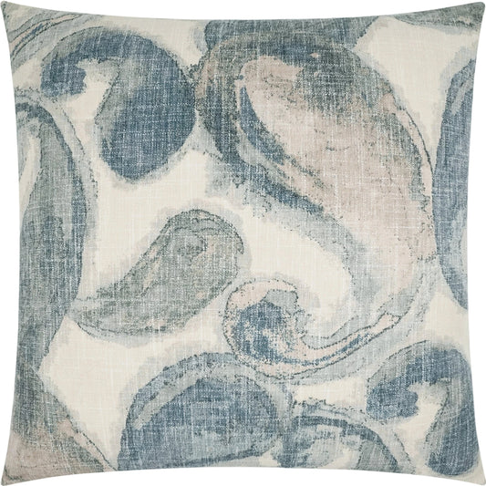 Lucerne Pillow by DV Kap Home in blue. Made from 36% polyester, 26% cotton, 22% viscose, 16% linen in a modern style.