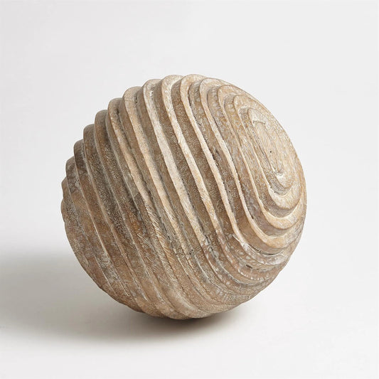 Moulard Wooden Sphere by Global Views in light gray. Made from mango in a eclectic & global style.