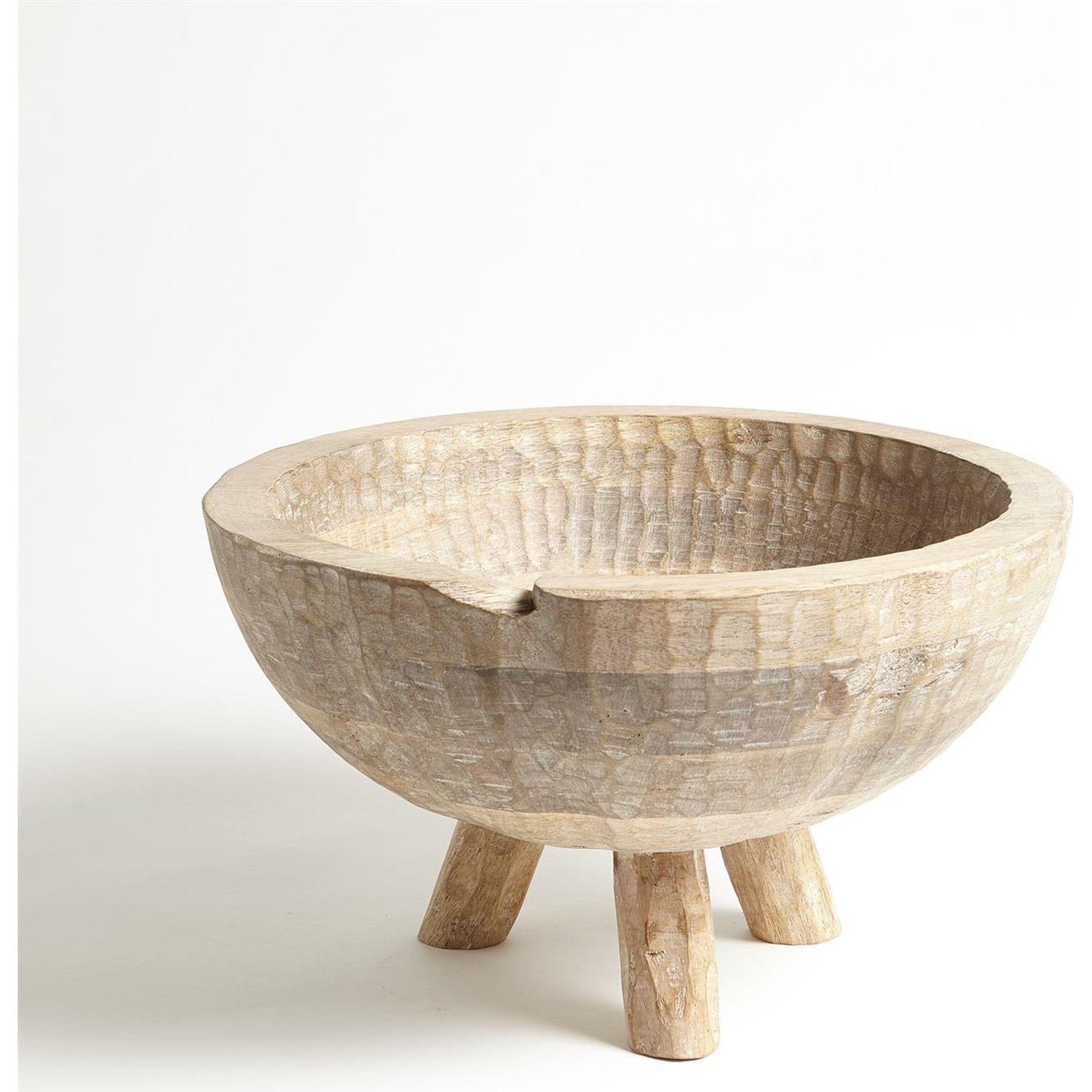 Bovet Bowl by Global Views in gray blonde. Made from mango in a eclectic & global style.