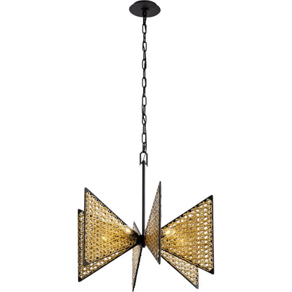 Machina Chandelier by Varaluz in matte black/sulihiya. Made from unique in a cottage & farmhouse style.