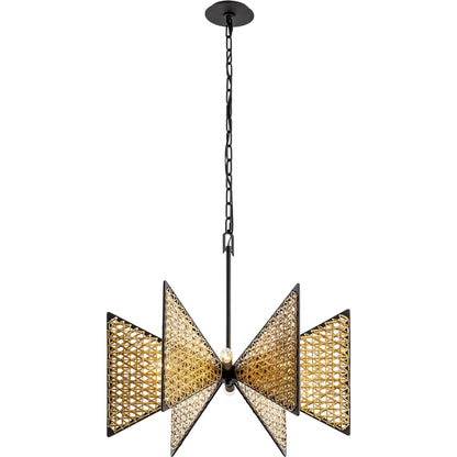 Machina Chandelier by Varaluz in matte black/sulihiya. Made from unique in a cottage & farmhouse style.