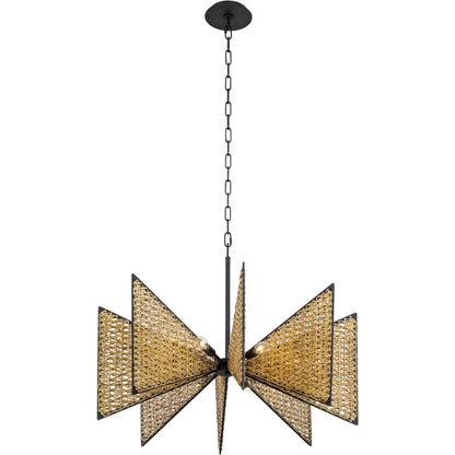 Machina Chandelier by Varaluz in matte black/sulihiya. Made from unique in a cottage & farmhouse style.