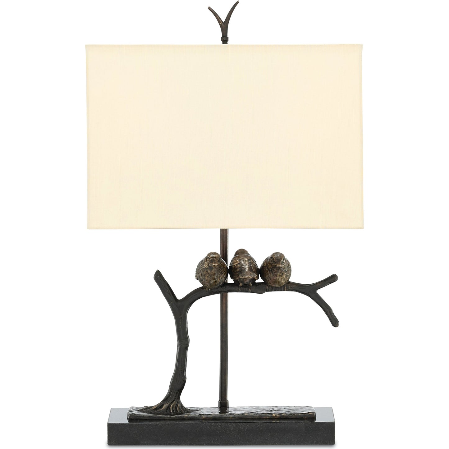 001 S-258248 | Primary Silo | Sparrow Table Lamp by Currey and Company in bronze, black. Made from brass, marble in a cottage & farmhouse style.