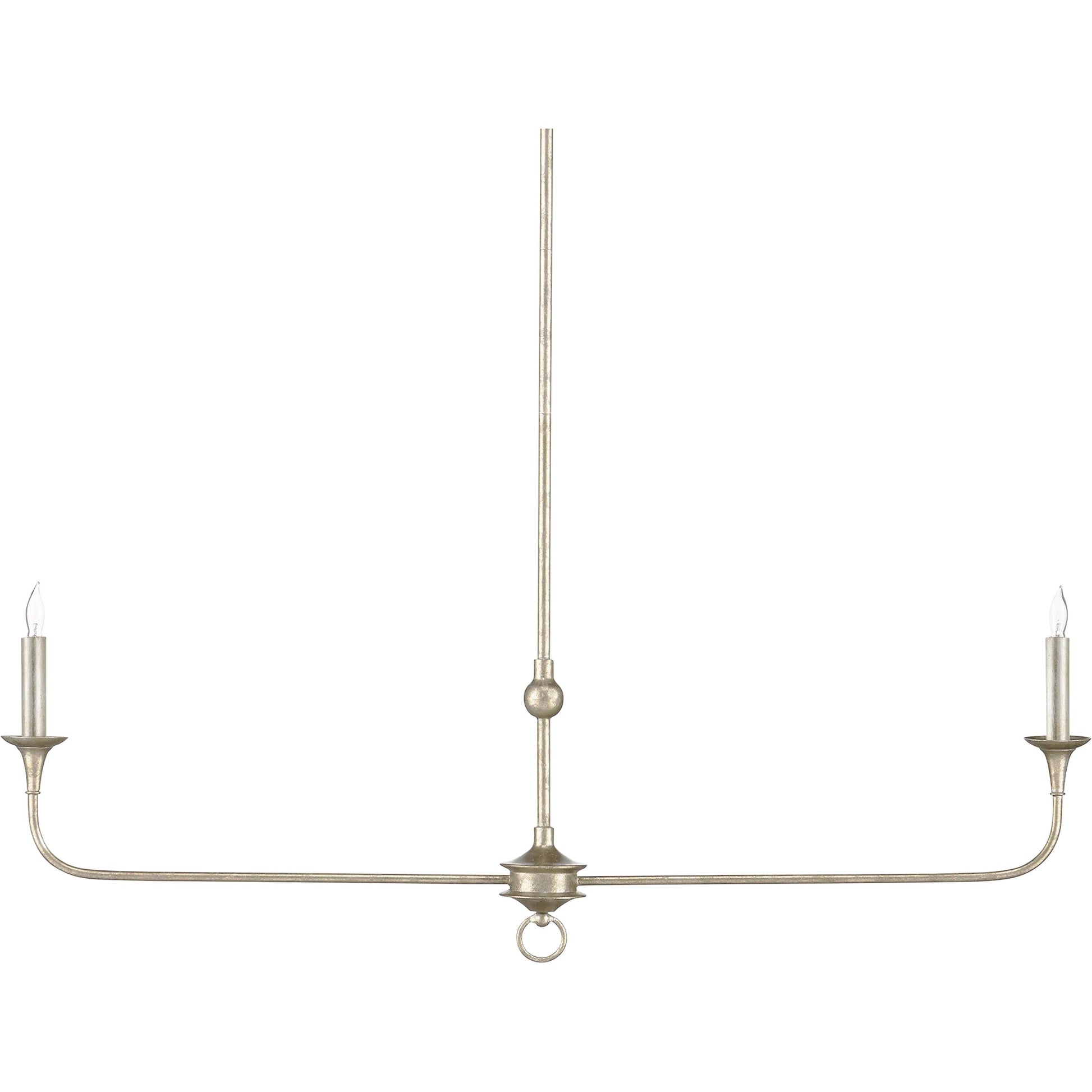 Nottaway Linear Chandelier by Currey and Company. Made from wrought iron in a traditional style.