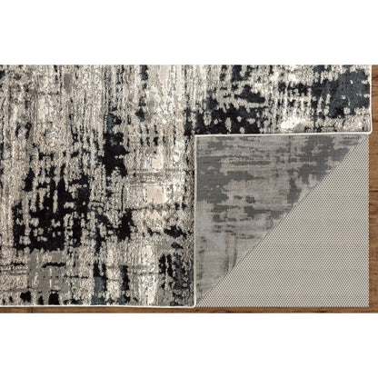 Micah Rug - 3339F by Feizy in black, white, gray. Made from polyester, polypropylene in a unique style.