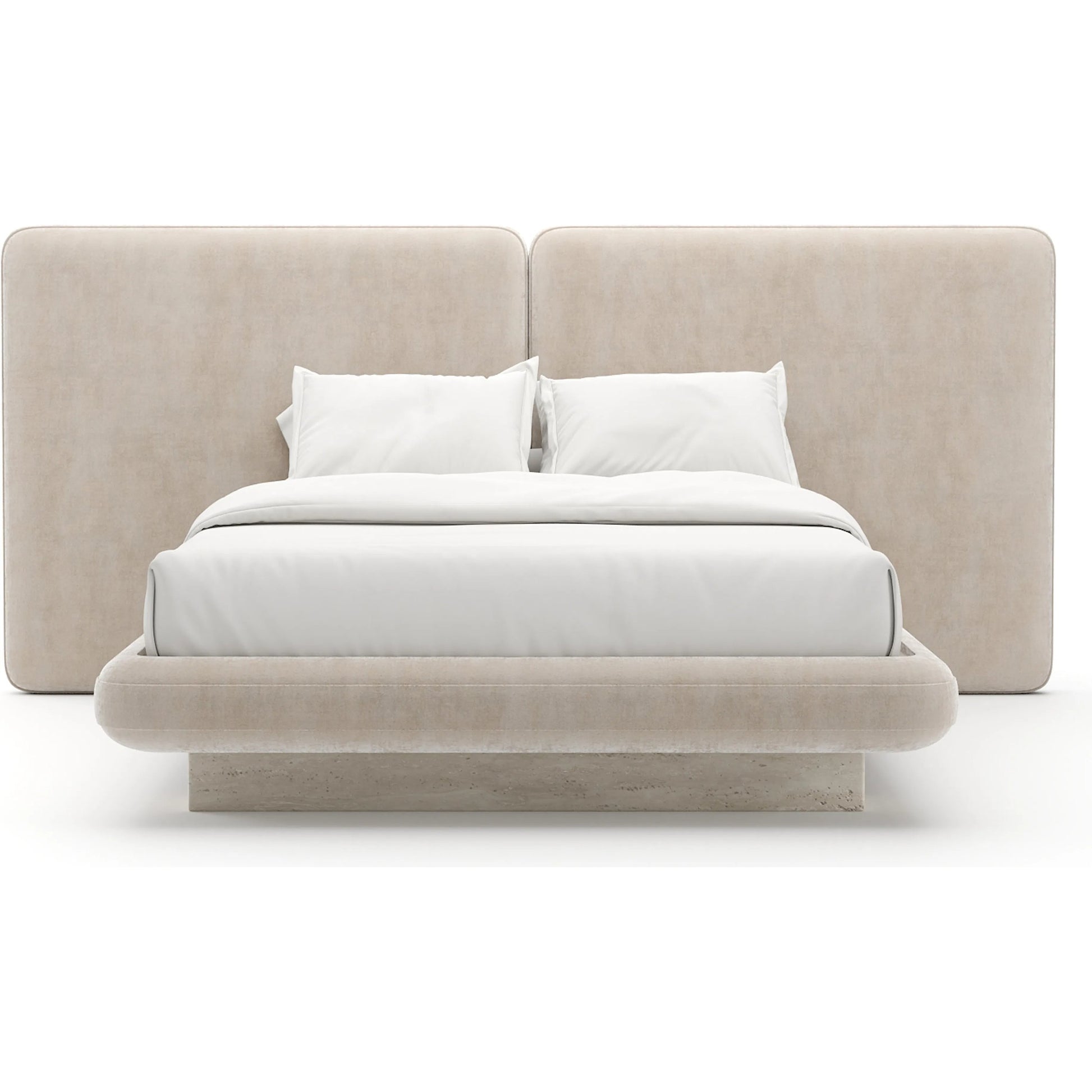 Overlap Upholstered 2 Panel Bed by Caracole. Made from stone in a transitional style.