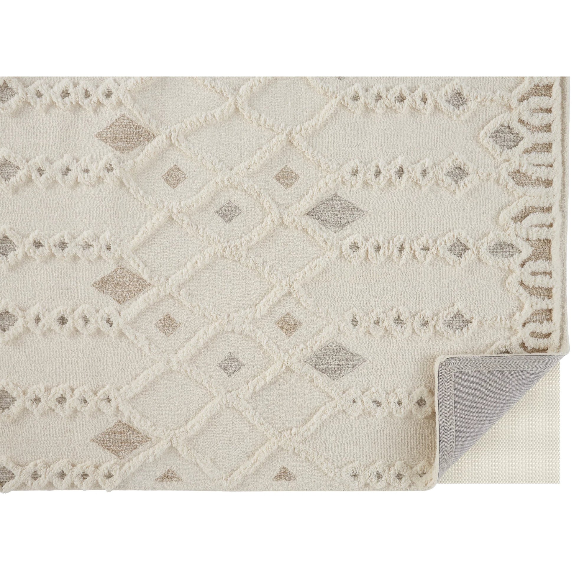 Anica Transitional Trellis & Lattice Rug - 8011F by Feizy in ivory, tan, silver. Made from wool in a unique style.