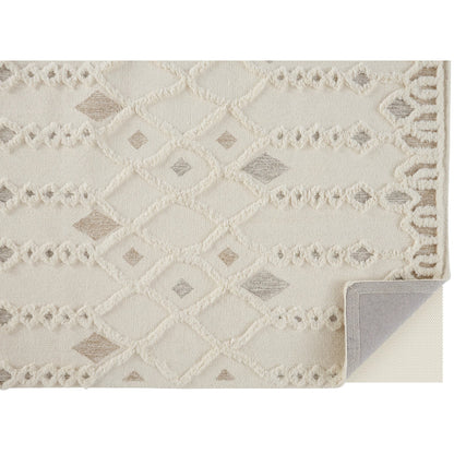 Anica Transitional Trellis & Lattice Rug - 8011F by Feizy in ivory, tan, silver. Made from wool in a unique style.