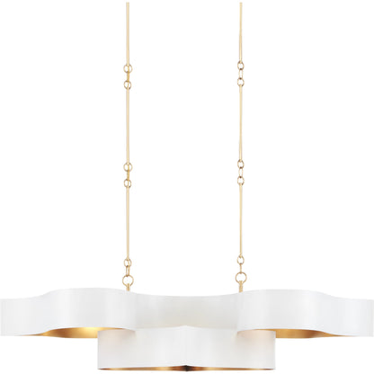 Grand Lotus Oval Chandelier by Currey and Company. Made from wrought iron in a modern style.