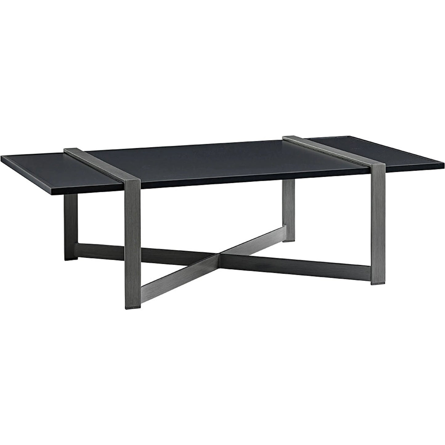 001 SI-2540692 | Primary Silo | Del Mar Rectangular Cocktail Table by Tommy Bahama Outdoor in gray. Made from aluminum, high-density laminate in a unique style.